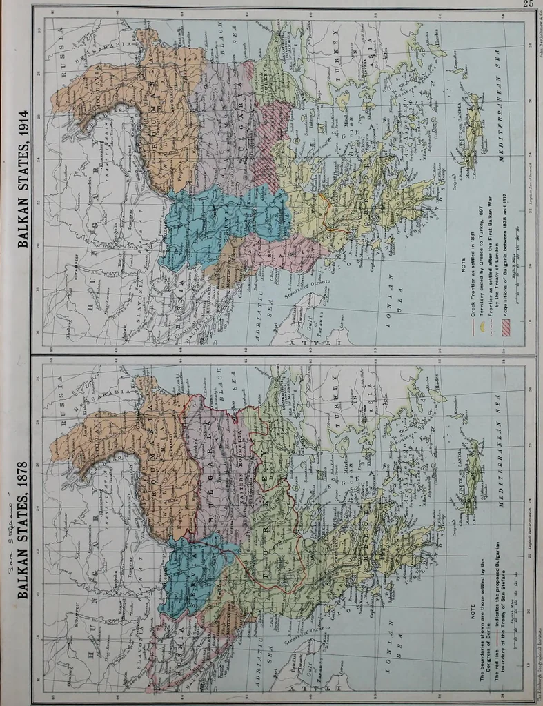 An illustration from An historical atlas of modern Europe from 1789-1914, with an historical and explanatory text, 1915, leaf 53