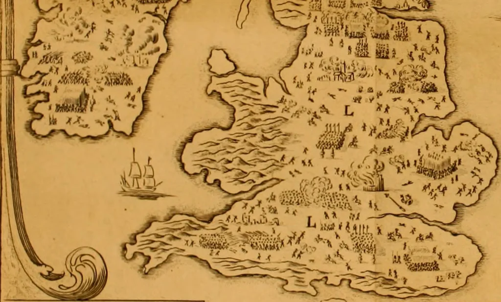An illustration from Historical collections of private passages of state : weighty matters in law. Remarkable proceedings in five Parliaments. Beginning the sixteenth year of King James, anno 1618. And ending the fifth year of King Charls, anno 1629, 1682, leaf 35