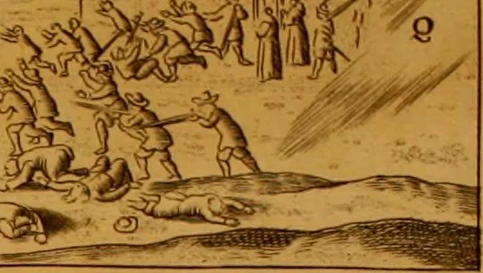 An illustration from Historical collections of private passages of state : weighty matters in law. Remarkable proceedings in five Parliaments. Beginning the sixteenth year of King James, anno 1618. And ending the fifth year of King Charls, anno 1629, 1682, leaf 35