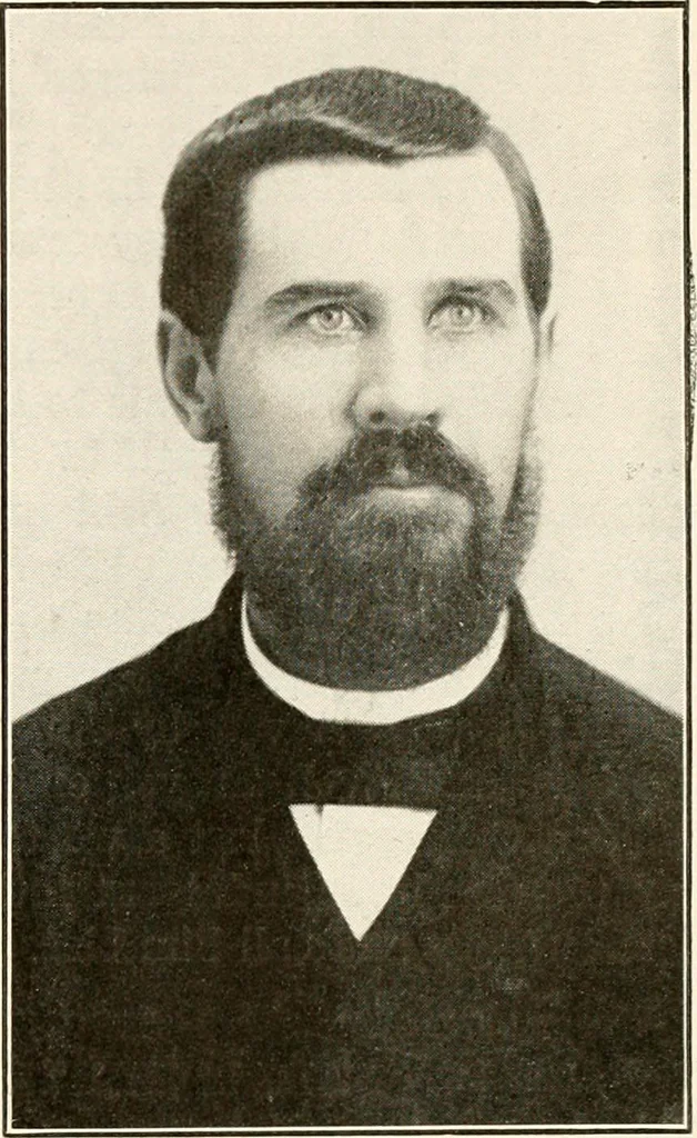 An illustration from Historical data and life sketches of the deceased ministers of the Indiana Conference of the Evangelical Association, 1835 to 1915, 1915, leaf 164