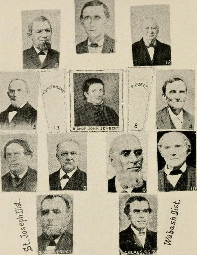 An illustration from Historical data and life sketches of the deceased ministers of the Indiana Conference of the Evangelical Association, 1835 to 1915, 1915, leaf 27