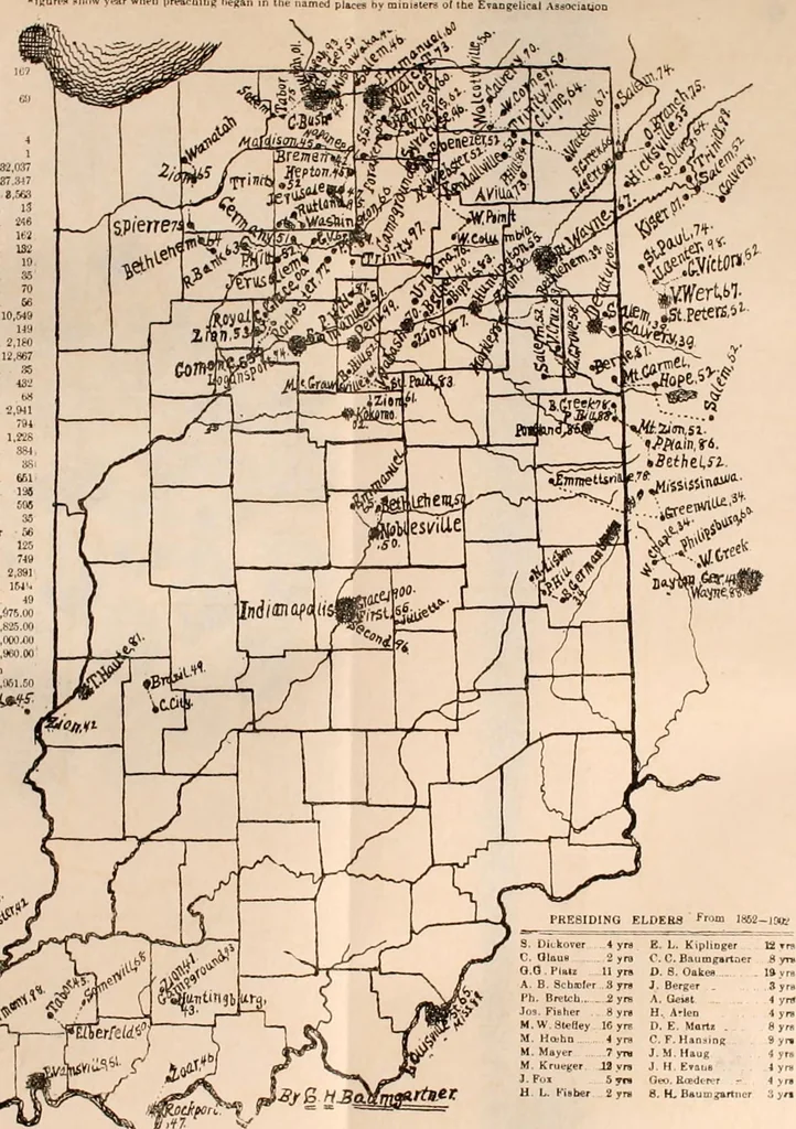 An illustration from Historical data and life sketches of the deceased ministers of the Indiana Conference of the Evangelical Association, 1835 to 1915, 1915, leaf 29