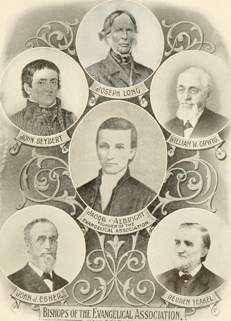 An illustration from Historical data and life sketches of the deceased ministers of the Indiana Conference of the Evangelical Association, 1835 to 1915, 1915, leaf 382