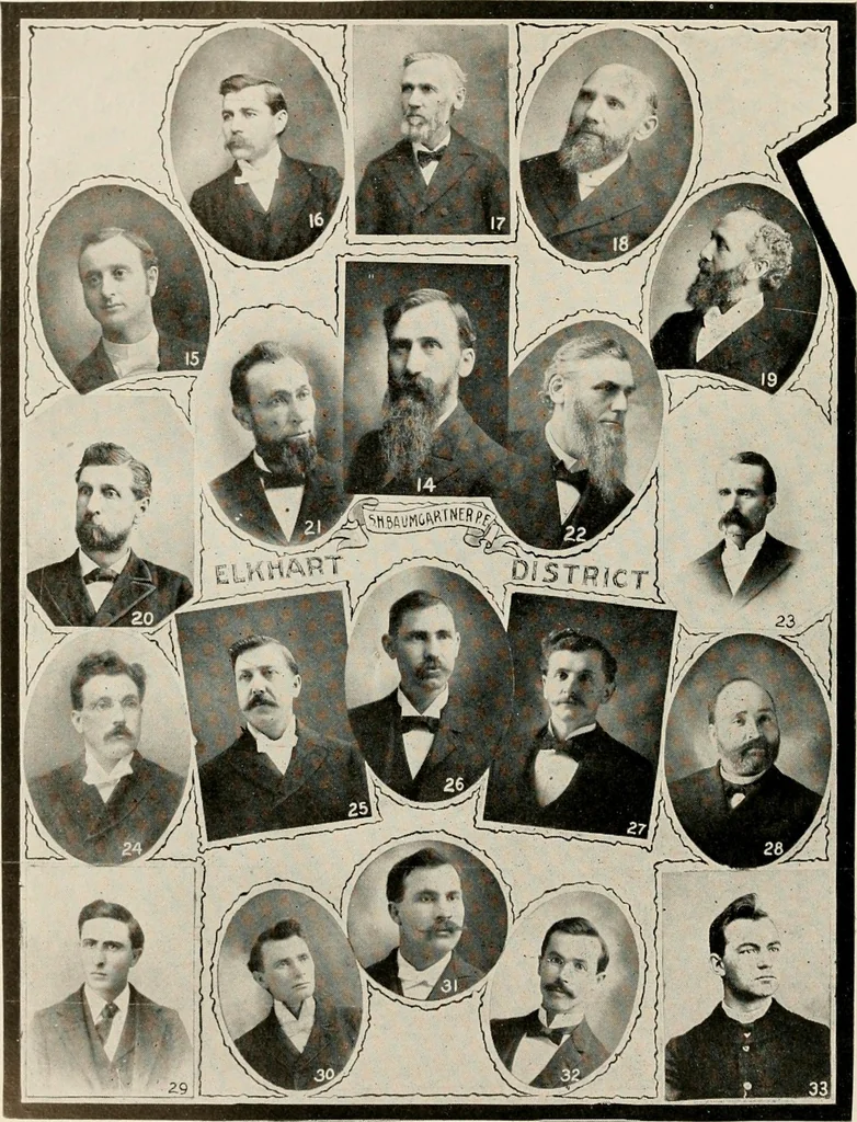 An illustration from Historical data and life sketches of the deceased ministers of the Indiana Conference of the Evangelical Association, 1835 to 1915, 1915, leaf 45
