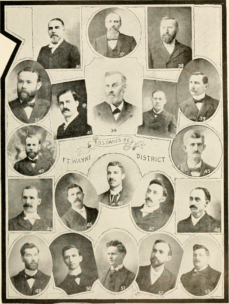 An illustration from Historical data and life sketches of the deceased ministers of the Indiana Conference of the Evangelical Association, 1835 to 1915, 1915, leaf 46