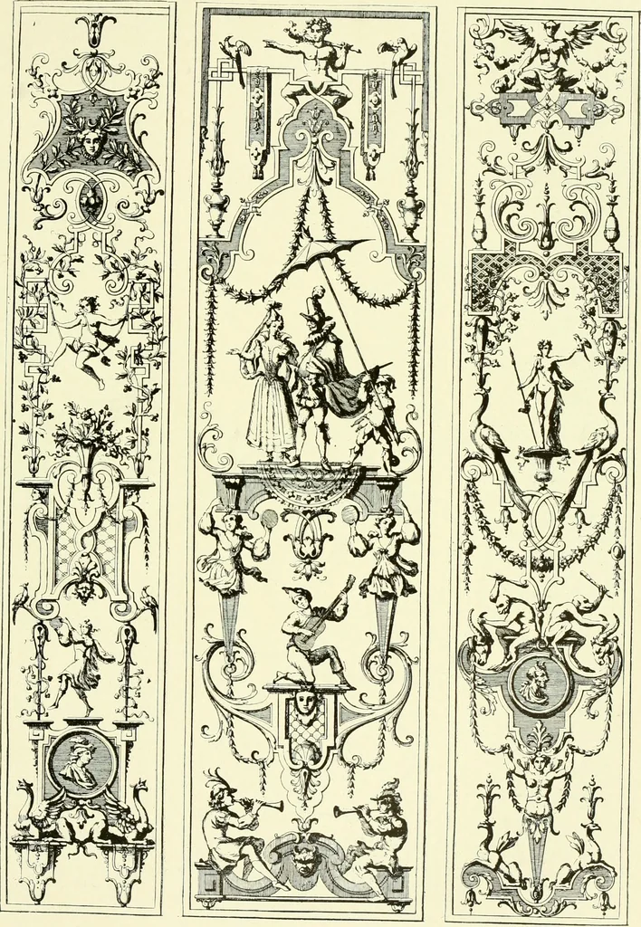 An illustration from An historical guide to French interiors, furniture, decoration, woodwork & allied arts during the last half of the seventeenth century, the whole of the eighteenth century, and the earlier part of the nineteenth, 1903, leaf 100