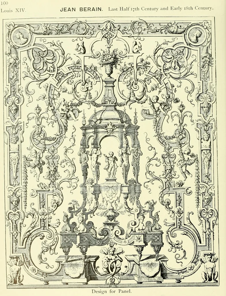 An illustration from An historical guide to French interiors, furniture, decoration, woodwork & allied arts during the last half of the seventeenth century, the whole of the eighteenth century, and the earlier part of the nineteenth, 1903, leaf 109