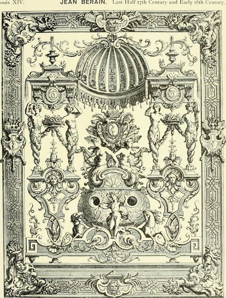 An illustration from An historical guide to French interiors, furniture, decoration, woodwork & allied arts during the last half of the seventeenth century, the whole of the eighteenth century, and the earlier part of the nineteenth, 1903, leaf 110