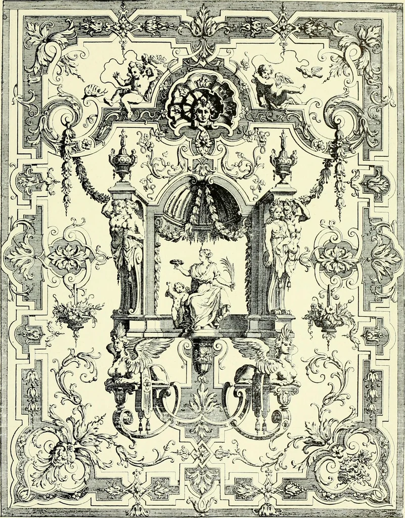 An illustration from An historical guide to French interiors, furniture, decoration, woodwork & allied arts during the last half of the seventeenth century, the whole of the eighteenth century, and the earlier part of the nineteenth, 1903, leaf 112