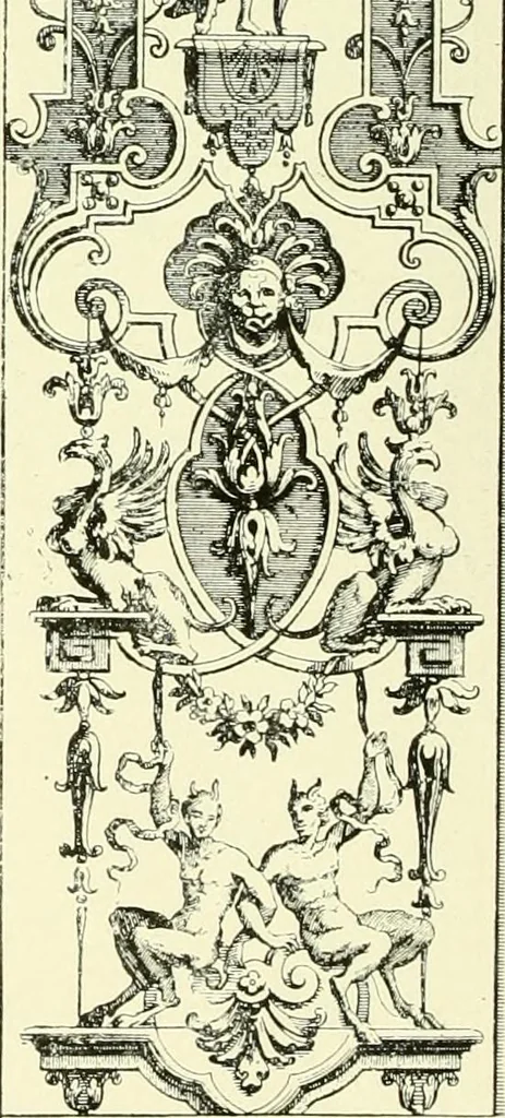 An illustration from An historical guide to French interiors, furniture, decoration, woodwork & allied arts during the last half of the seventeenth century, the whole of the eighteenth century, and the earlier part of the nineteenth, 1903, leaf 117
