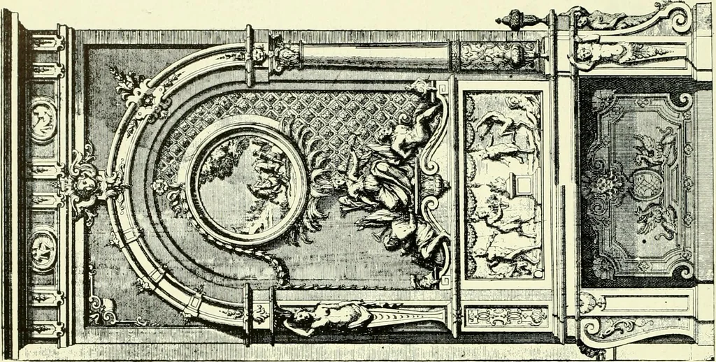 An illustration from An historical guide to French interiors, furniture, decoration, woodwork & allied arts during the last half of the seventeenth century, the whole of the eighteenth century, and the earlier part of the nineteenth, 1903, leaf 119