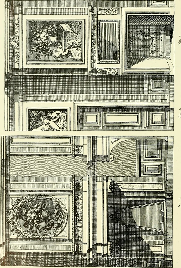 An illustration from An historical guide to French interiors, furniture, decoration, woodwork & allied arts during the last half of the seventeenth century, the whole of the eighteenth century, and the earlier part of the nineteenth, 1903, leaf 127