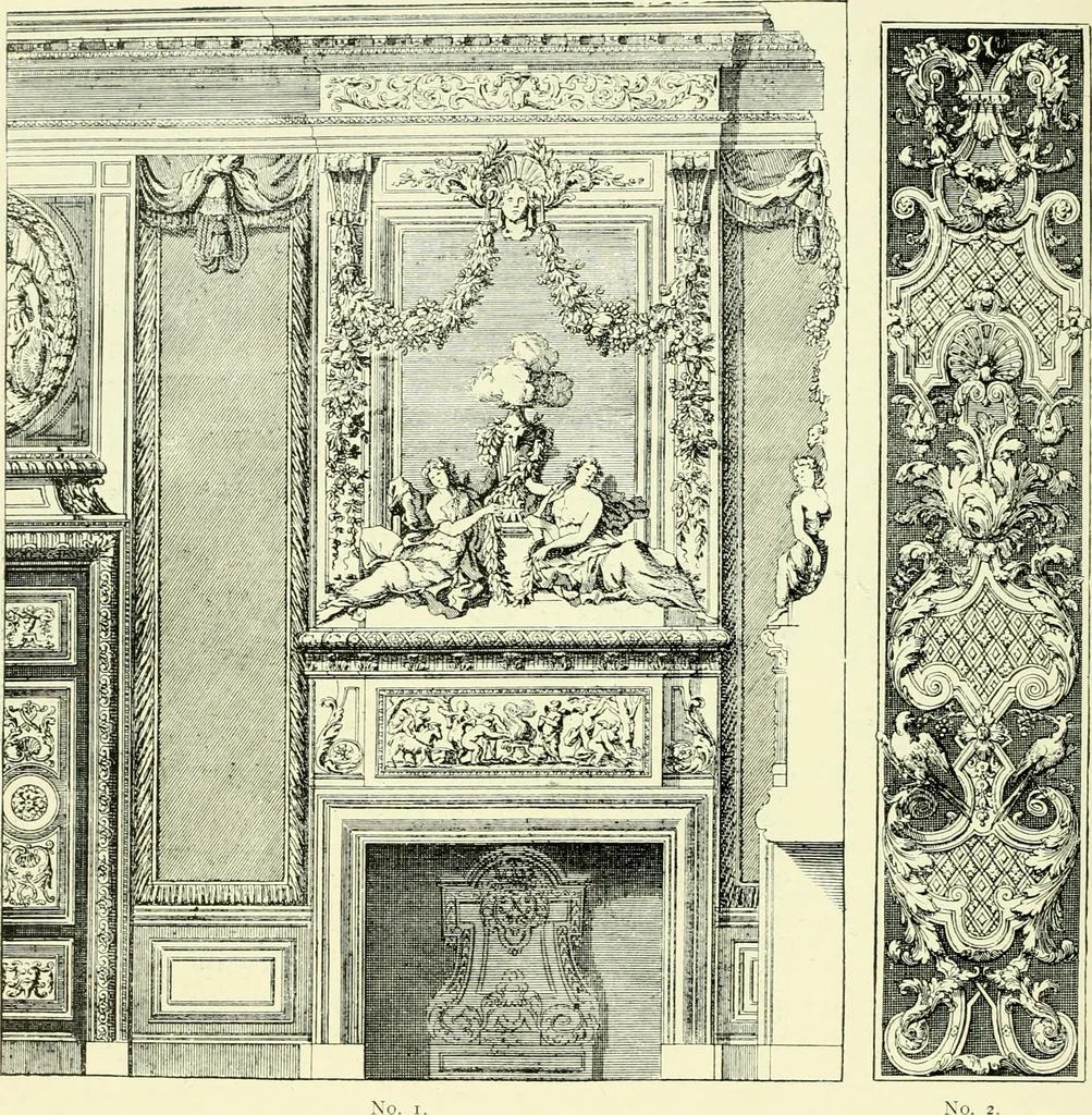 An illustration from An historical guide to French interiors, furniture, decoration, woodwork & allied arts during the last half of the seventeenth century, the whole of the eighteenth century, and the earlier part of the nineteenth, 1903, leaf 131