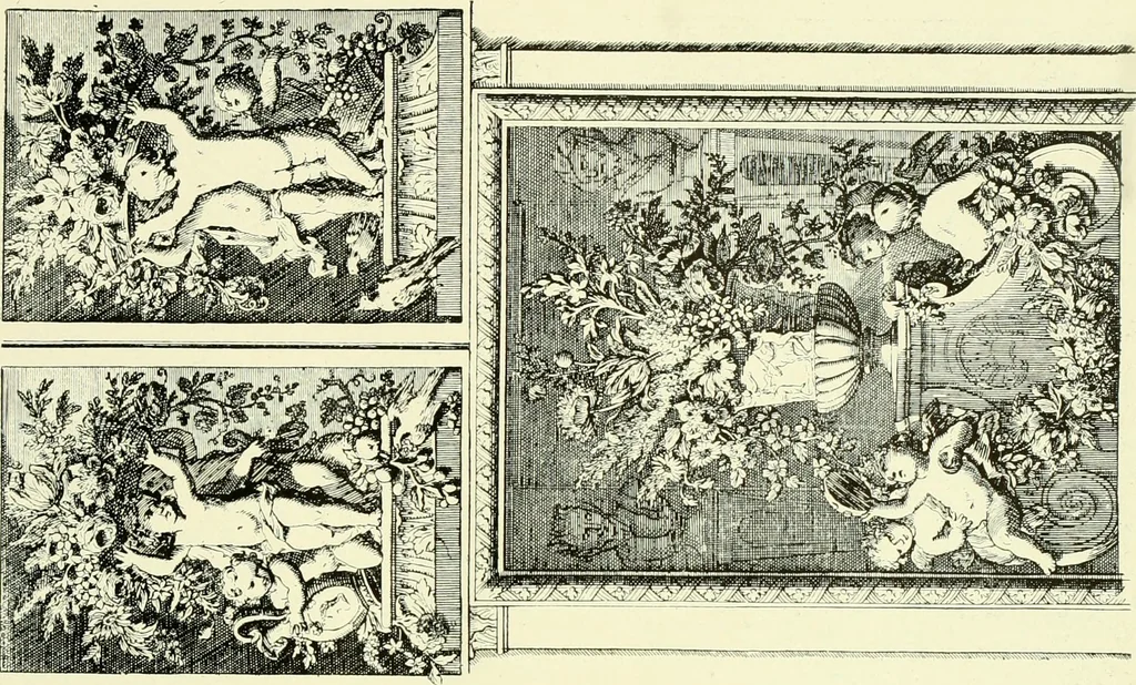 An illustration from An historical guide to French interiors, furniture, decoration, woodwork & allied arts during the last half of the seventeenth century, the whole of the eighteenth century, and the earlier part of the nineteenth, 1903, leaf 134