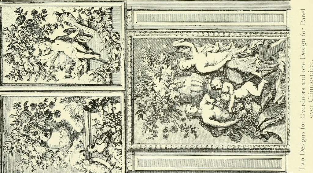 An illustration from An historical guide to French interiors, furniture, decoration, woodwork & allied arts during the last half of the seventeenth century, the whole of the eighteenth century, and the earlier part of the nineteenth, 1903, leaf 134