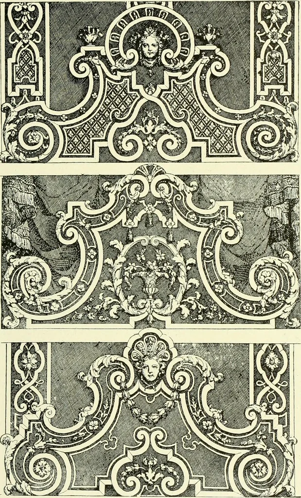 An illustration from An historical guide to French interiors, furniture, decoration, woodwork & allied arts during the last half of the seventeenth century, the whole of the eighteenth century, and the earlier part of the nineteenth, 1903, leaf 138