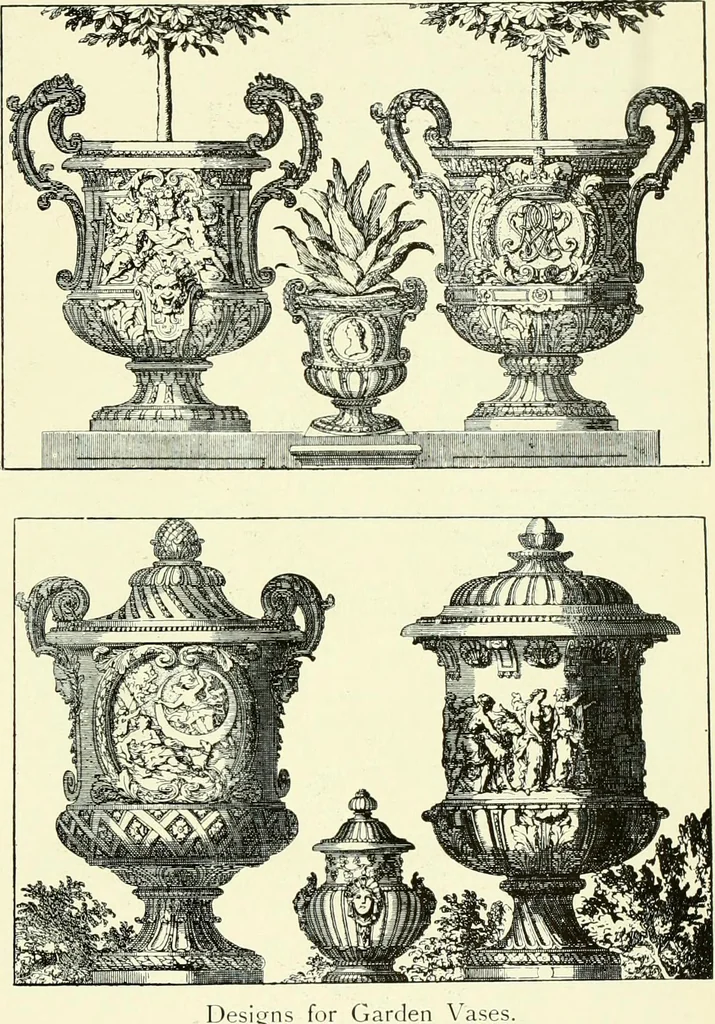 An illustration from An historical guide to French interiors, furniture, decoration, woodwork & allied arts during the last half of the seventeenth century, the whole of the eighteenth century, and the earlier part of the nineteenth, 1903, leaf 144