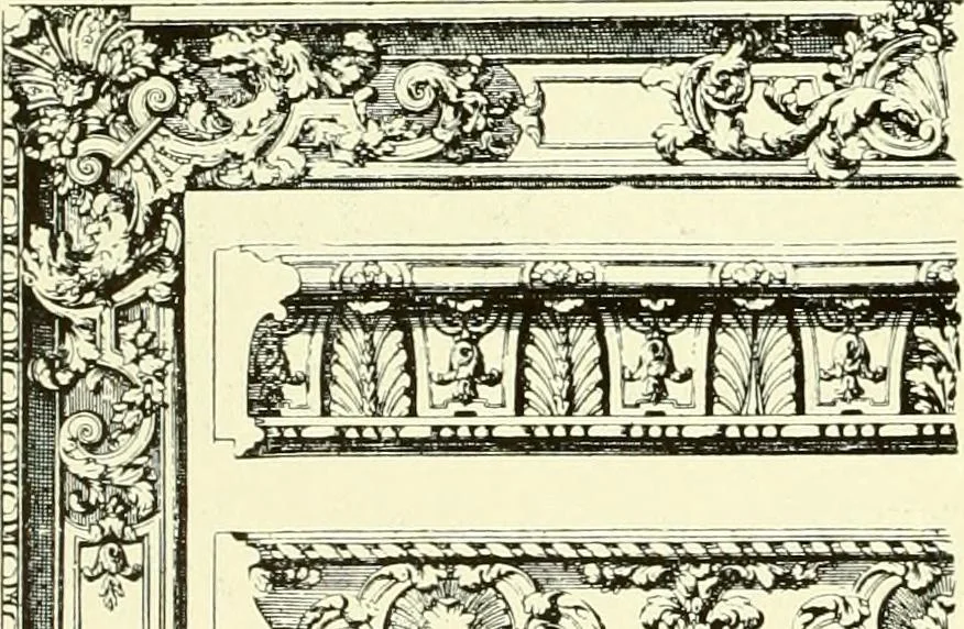 An illustration from An historical guide to French interiors, furniture, decoration, woodwork & allied arts during the last half of the seventeenth century, the whole of the eighteenth century, and the earlier part of the nineteenth, 1903, leaf 145