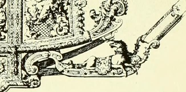 An illustration from An historical guide to French interiors, furniture, decoration, woodwork & allied arts during the last half of the seventeenth century, the whole of the eighteenth century, and the earlier part of the nineteenth, 1903, leaf 148