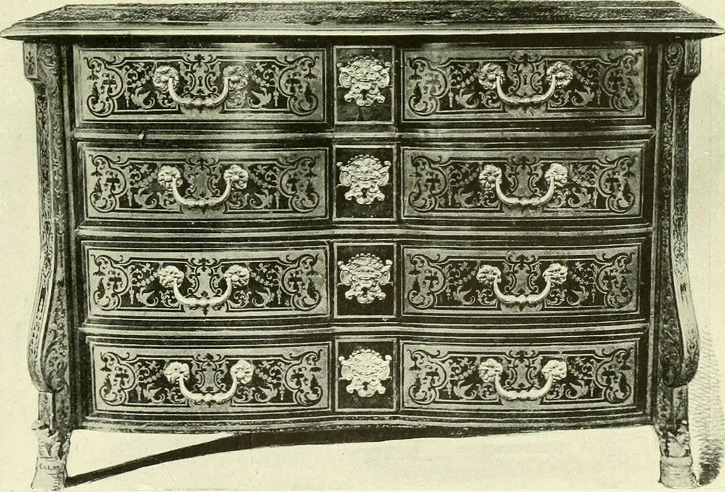 An illustration from An historical guide to French interiors, furniture, decoration, woodwork & allied arts during the last half of the seventeenth century, the whole of the eighteenth century, and the earlier part of the nineteenth, 1903, leaf 150