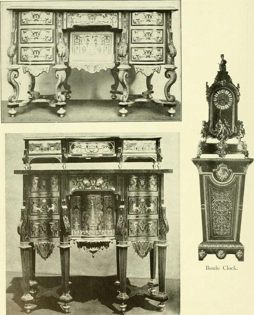 An illustration from An historical guide to French interiors, furniture, decoration, woodwork & allied arts during the last half of the seventeenth century, the whole of the eighteenth century, and the earlier part of the nineteenth, 1903, leaf 155
