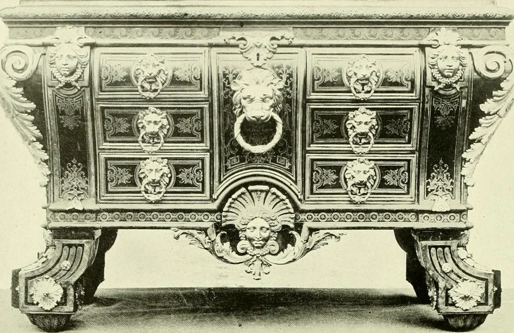 An illustration from An historical guide to French interiors, furniture, decoration, woodwork & allied arts during the last half of the seventeenth century, the whole of the eighteenth century, and the earlier part of the nineteenth, 1903, leaf 157
