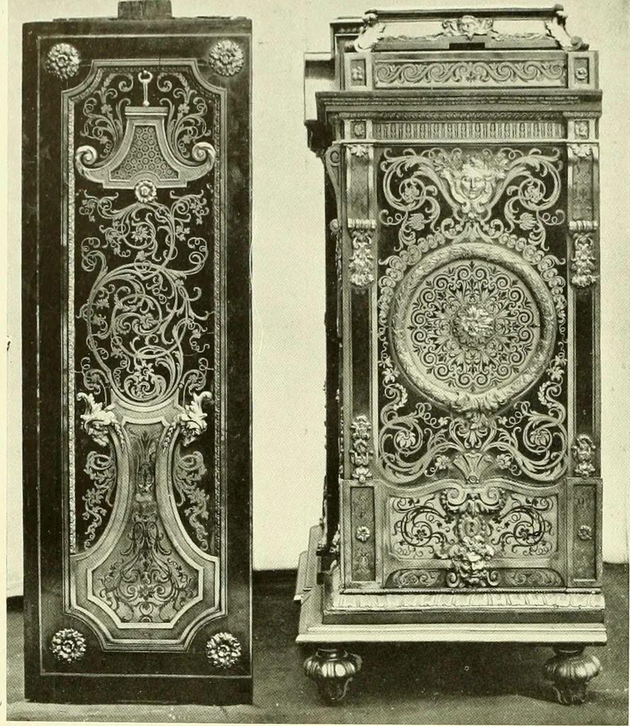 An illustration from An historical guide to French interiors, furniture, decoration, woodwork & allied arts during the last half of the seventeenth century, the whole of the eighteenth century, and the earlier part of the nineteenth, 1903, leaf 159