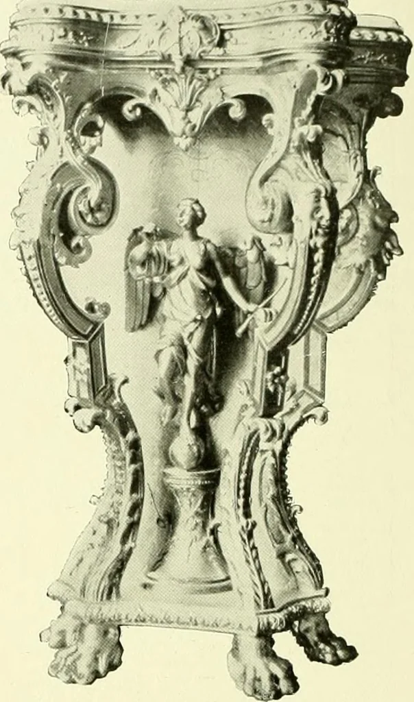 An illustration from An historical guide to French interiors, furniture, decoration, woodwork & allied arts during the last half of the seventeenth century, the whole of the eighteenth century, and the earlier part of the nineteenth, 1903, leaf 159