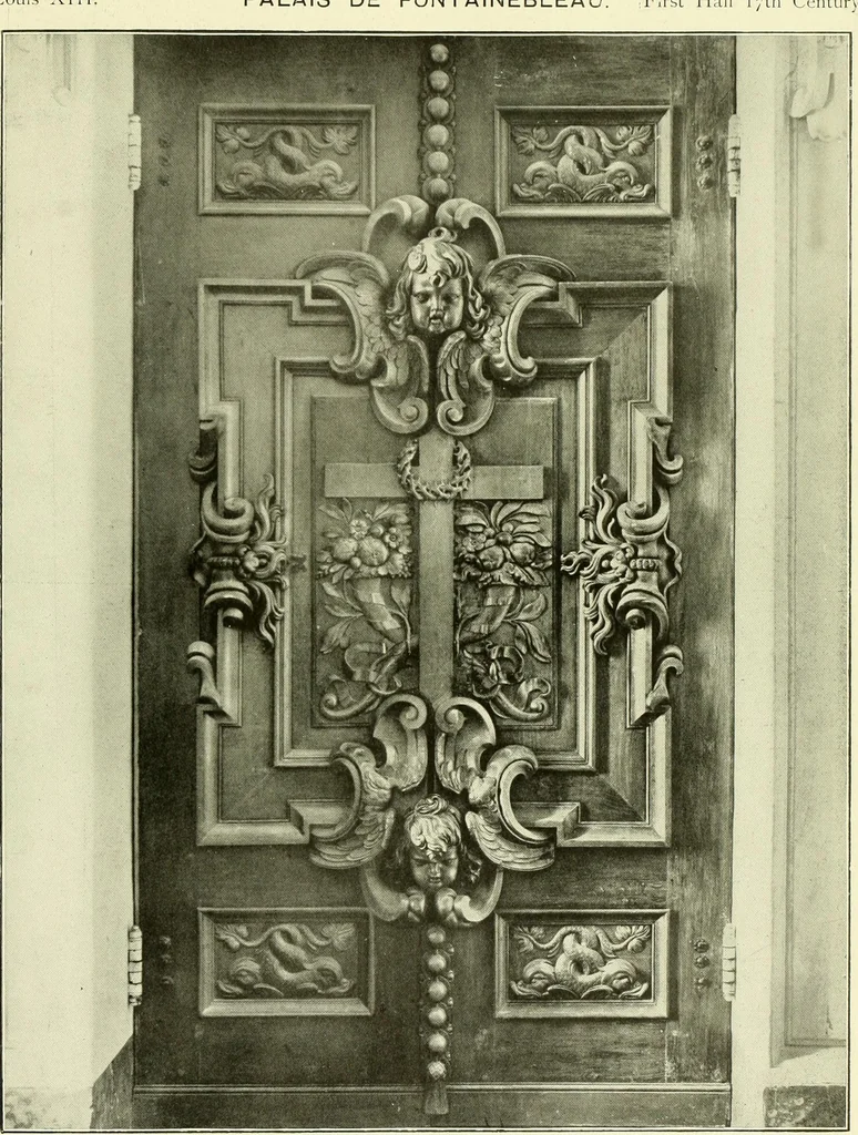 An illustration from An historical guide to French interiors, furniture, decoration, woodwork & allied arts during the last half of the seventeenth century, the whole of the eighteenth century, and the earlier part of the nineteenth, 1903, leaf 16
