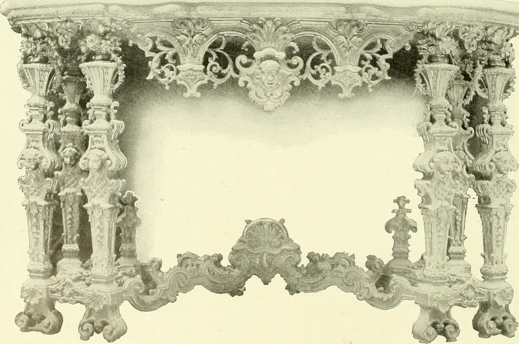 An illustration from An historical guide to French interiors, furniture, decoration, woodwork & allied arts during the last half of the seventeenth century, the whole of the eighteenth century, and the earlier part of the nineteenth, 1903, leaf 161