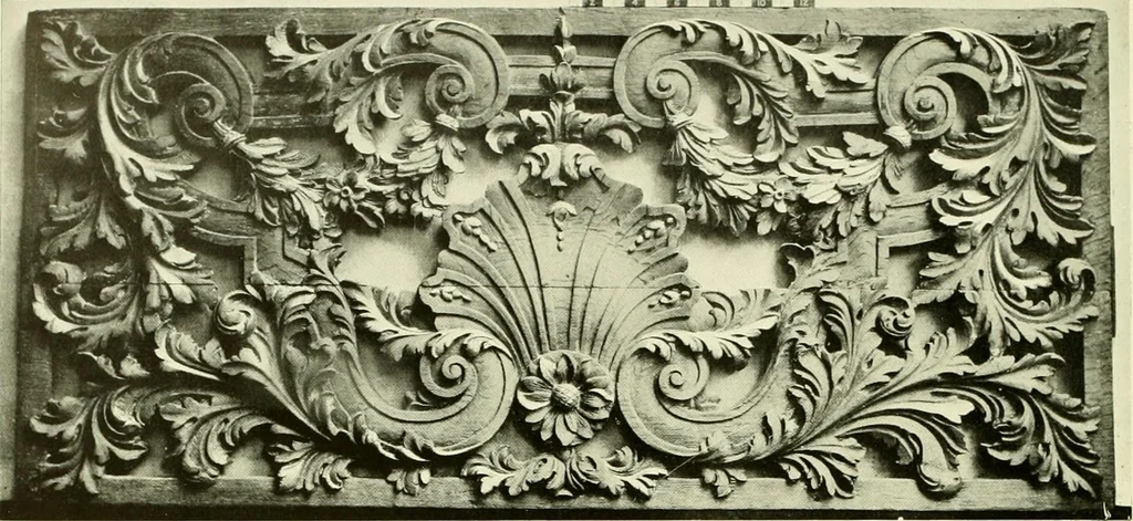 An illustration from An historical guide to French interiors, furniture, decoration, woodwork & allied arts during the last half of the seventeenth century, the whole of the eighteenth century, and the earlier part of the nineteenth, 1903, leaf 163