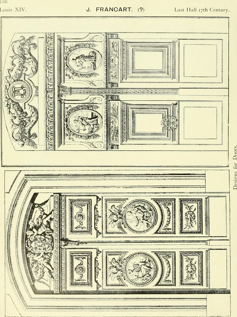 An illustration from An historical guide to French interiors, furniture, decoration, woodwork & allied arts during the last half of the seventeenth century, the whole of the eighteenth century, and the earlier part of the nineteenth, 1903, leaf 165