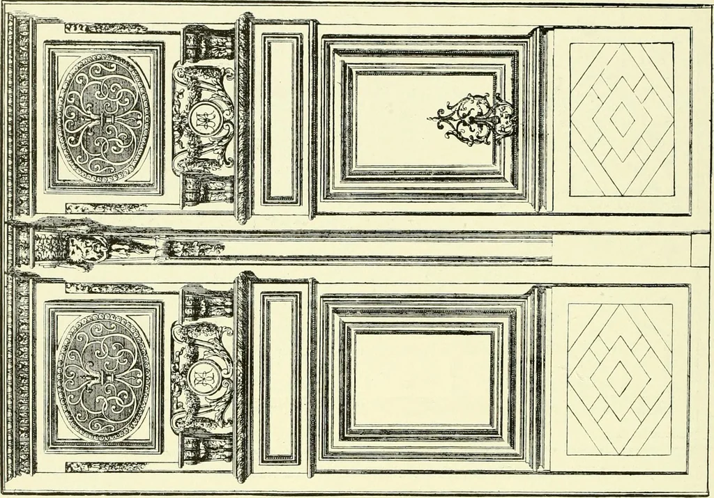 An illustration from An historical guide to French interiors, furniture, decoration, woodwork & allied arts during the last half of the seventeenth century, the whole of the eighteenth century, and the earlier part of the nineteenth, 1903, leaf 167