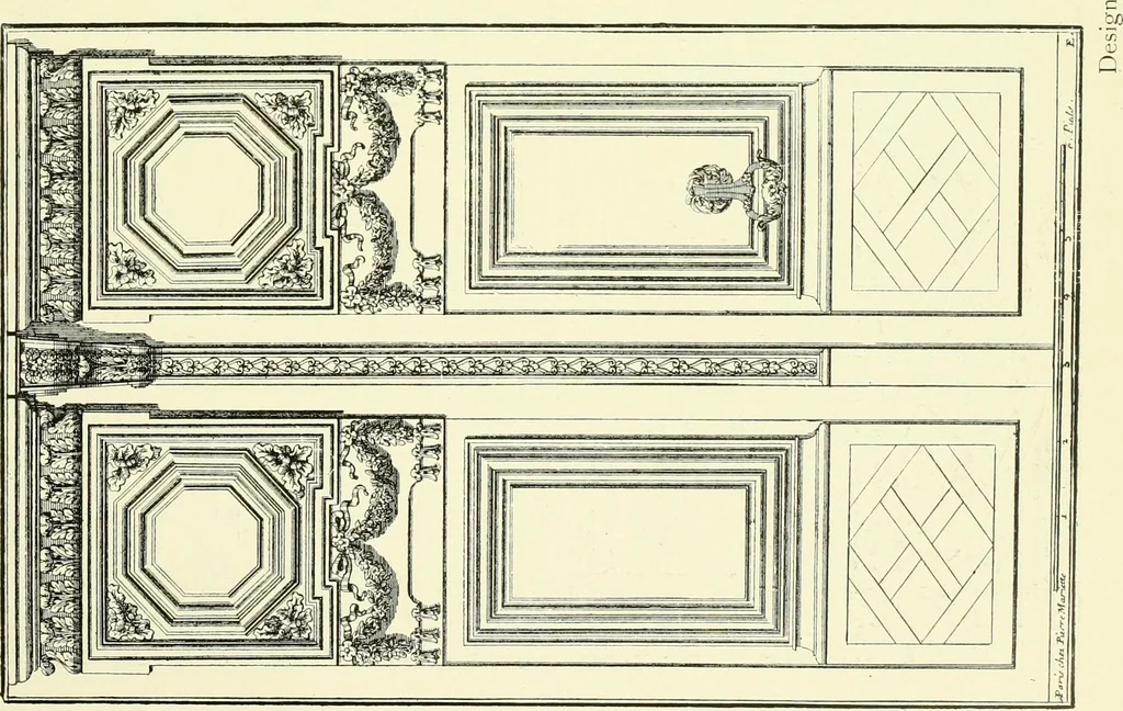 An illustration from An historical guide to French interiors, furniture, decoration, woodwork & allied arts during the last half of the seventeenth century, the whole of the eighteenth century, and the earlier part of the nineteenth, 1903, leaf 168