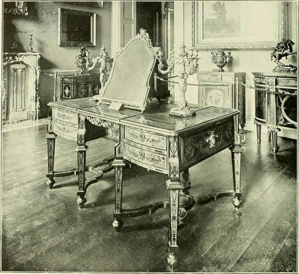 An illustration from An historical guide to French interiors, furniture, decoration, woodwork & allied arts during the last half of the seventeenth century, the whole of the eighteenth century, and the earlier part of the nineteenth, 1903, leaf 173