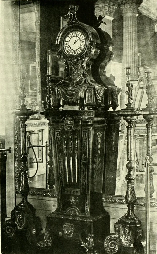 An illustration from An historical guide to French interiors, furniture, decoration, woodwork & allied arts during the last half of the seventeenth century, the whole of the eighteenth century, and the earlier part of the nineteenth, 1903, leaf 174