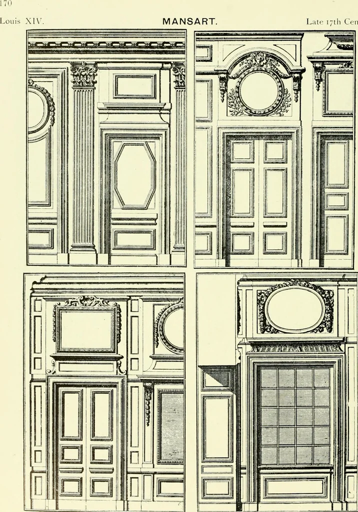 An illustration from An historical guide to French interiors, furniture, decoration, woodwork & allied arts during the last half of the seventeenth century, the whole of the eighteenth century, and the earlier part of the nineteenth, 1903, leaf 179
