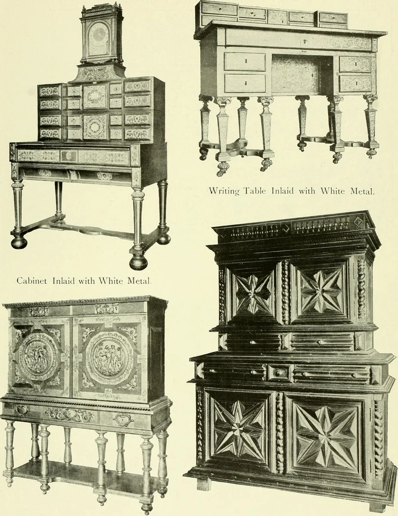 An illustration from An historical guide to French interiors, furniture, decoration, woodwork & allied arts during the last half of the seventeenth century, the whole of the eighteenth century, and the earlier part of the nineteenth, 1903, leaf 18