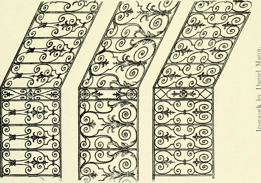 An illustration from An historical guide to French interiors, furniture, decoration, woodwork & allied arts during the last half of the seventeenth century, the whole of the eighteenth century, and the earlier part of the nineteenth, 1903, leaf 180
