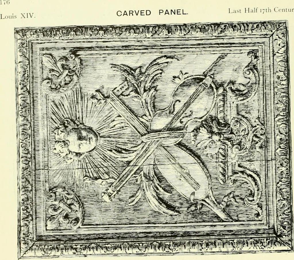 An illustration from An historical guide to French interiors, furniture, decoration, woodwork & allied arts during the last half of the seventeenth century, the whole of the eighteenth century, and the earlier part of the nineteenth, 1903, leaf 185