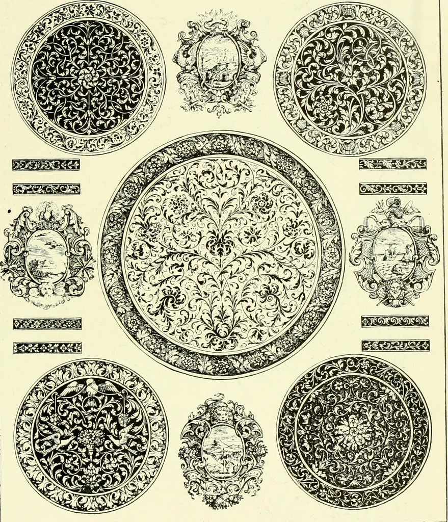 An illustration from An historical guide to French interiors, furniture, decoration, woodwork & allied arts during the last half of the seventeenth century, the whole of the eighteenth century, and the earlier part of the nineteenth, 1903, leaf 186
