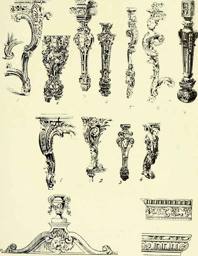 An illustration from An historical guide to French interiors, furniture, decoration, woodwork & allied arts during the last half of the seventeenth century, the whole of the eighteenth century, and the earlier part of the nineteenth, 1903, leaf 188