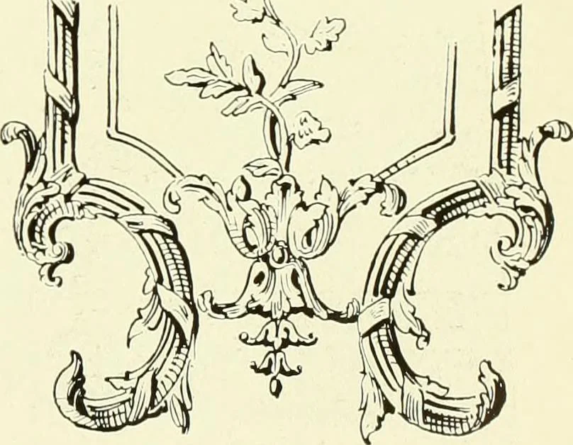 An illustration from An historical guide to French interiors, furniture, decoration, woodwork & allied arts during the last half of the seventeenth century, the whole of the eighteenth century, and the earlier part of the nineteenth, 1903, leaf 192