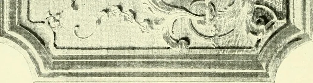 An illustration from An historical guide to French interiors, furniture, decoration, woodwork & allied arts during the last half of the seventeenth century, the whole of the eighteenth century, and the earlier part of the nineteenth, 1903, leaf 197