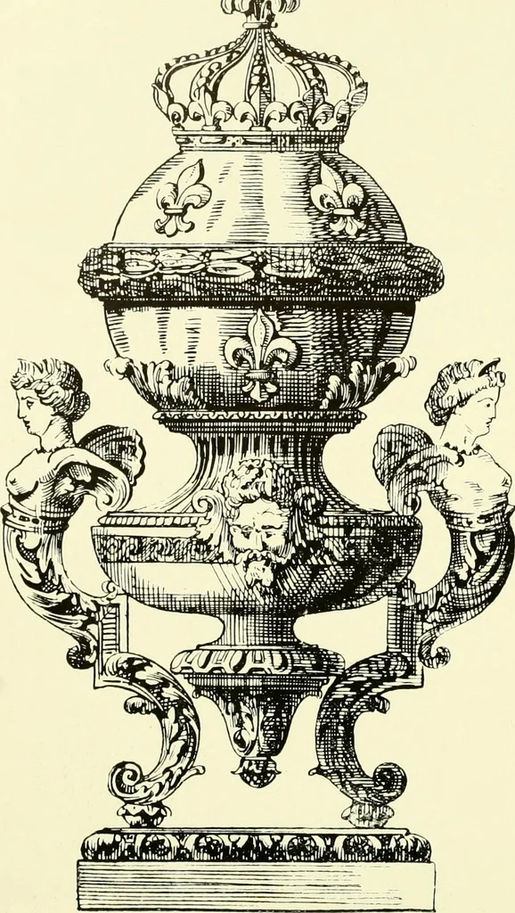 An illustration from An historical guide to French interiors, furniture, decoration, woodwork & allied arts during the last half of the seventeenth century, the whole of the eighteenth century, and the earlier part of the nineteenth, 1903, leaf 197