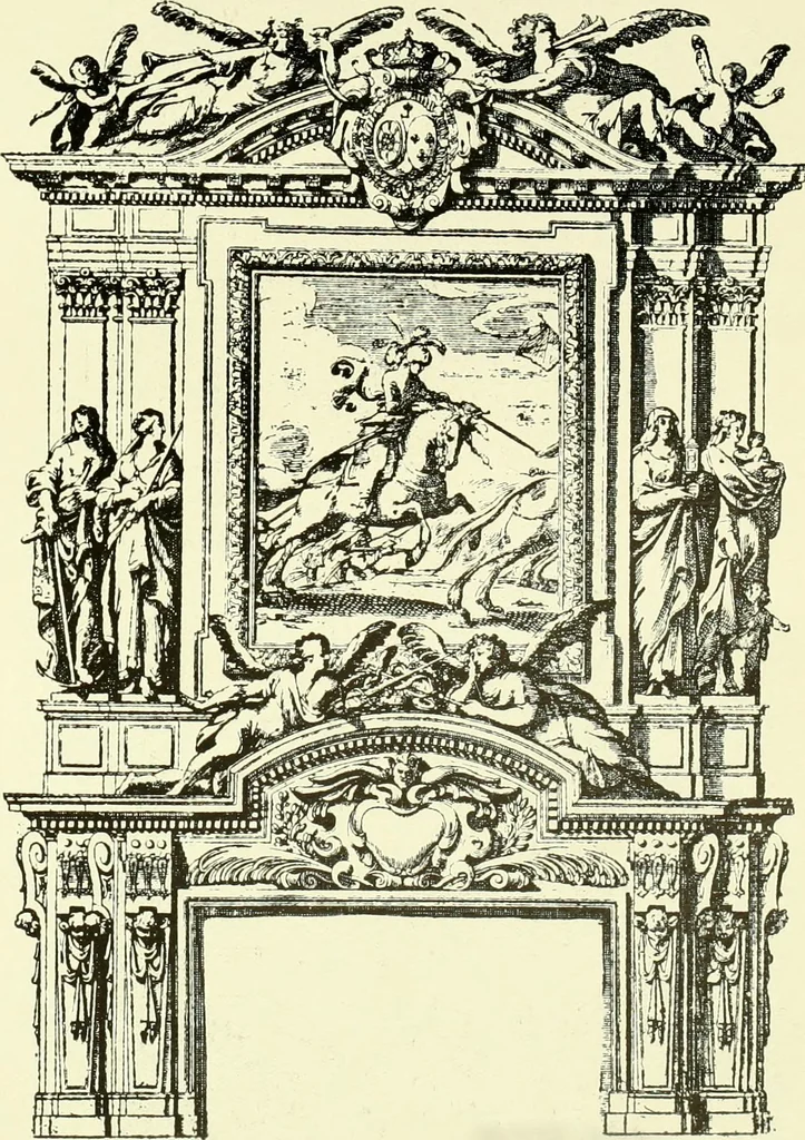 An illustration from An historical guide to French interiors, furniture, decoration, woodwork & allied arts during the last half of the seventeenth century, the whole of the eighteenth century, and the earlier part of the nineteenth, 1903, leaf 20