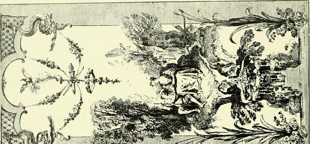 An illustration from An historical guide to French interiors, furniture, decoration, woodwork & allied arts during the last half of the seventeenth century, the whole of the eighteenth century, and the earlier part of the nineteenth, 1903, leaf 205