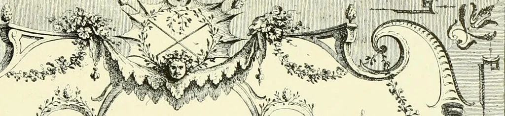 An illustration from An historical guide to French interiors, furniture, decoration, woodwork & allied arts during the last half of the seventeenth century, the whole of the eighteenth century, and the earlier part of the nineteenth, 1903, leaf 206