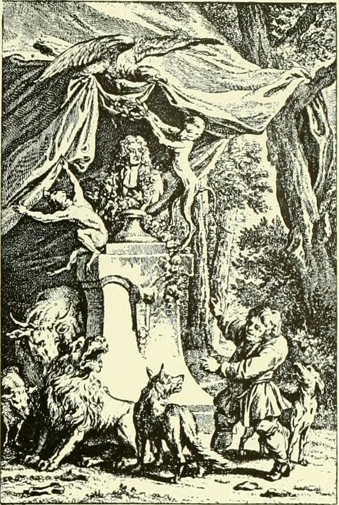 An illustration from An historical guide to French interiors, furniture, decoration, woodwork & allied arts during the last half of the seventeenth century, the whole of the eighteenth century, and the earlier part of the nineteenth, 1903, leaf 218