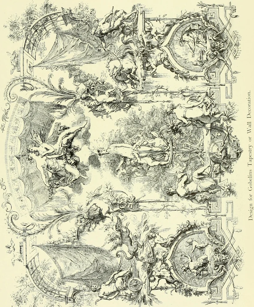 An illustration from An historical guide to French interiors, furniture, decoration, woodwork & allied arts during the last half of the seventeenth century, the whole of the eighteenth century, and the earlier part of the nineteenth, 1903, leaf 230